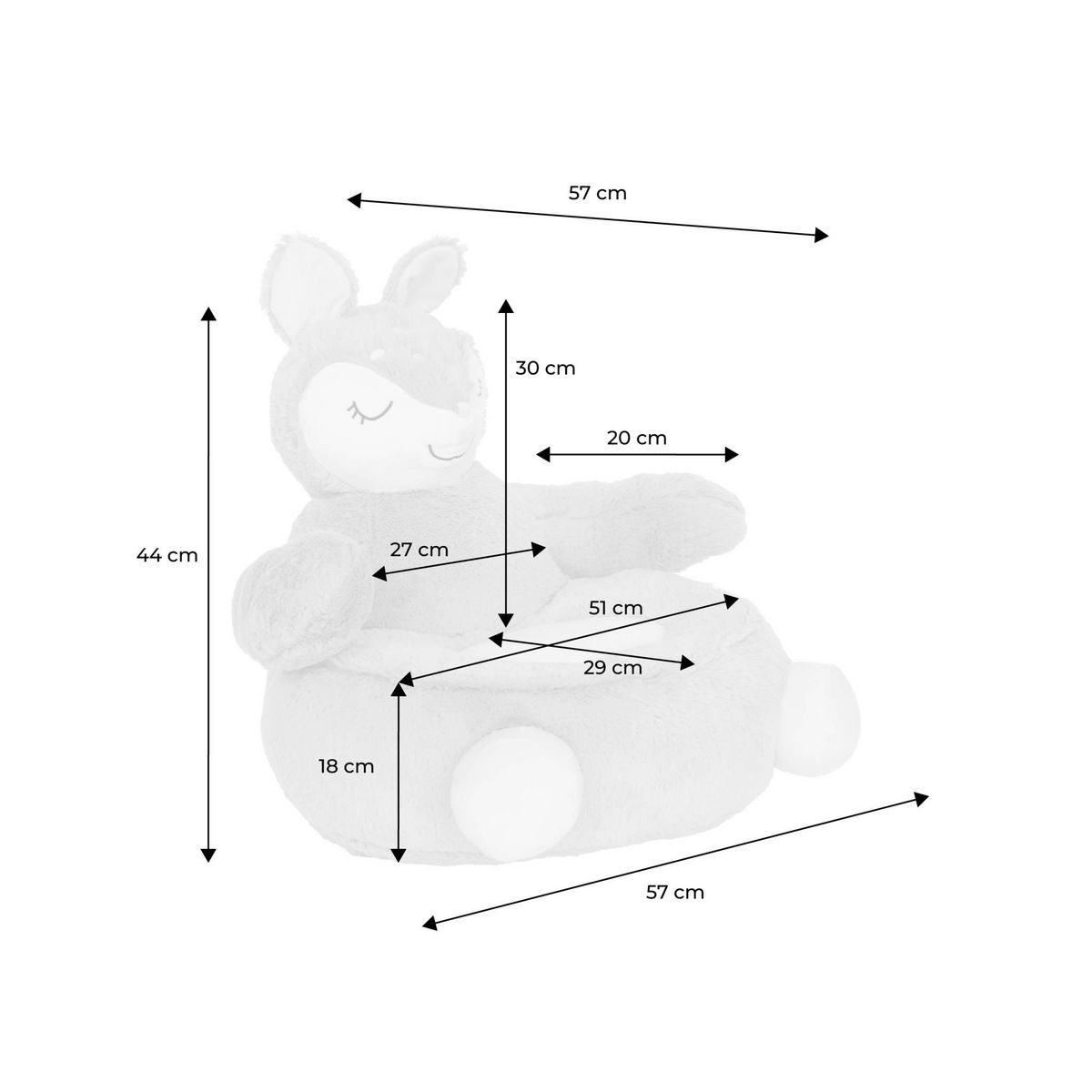 SWEEEK Fauteuil faon pour enfant. L 57 x 57 x 51cm