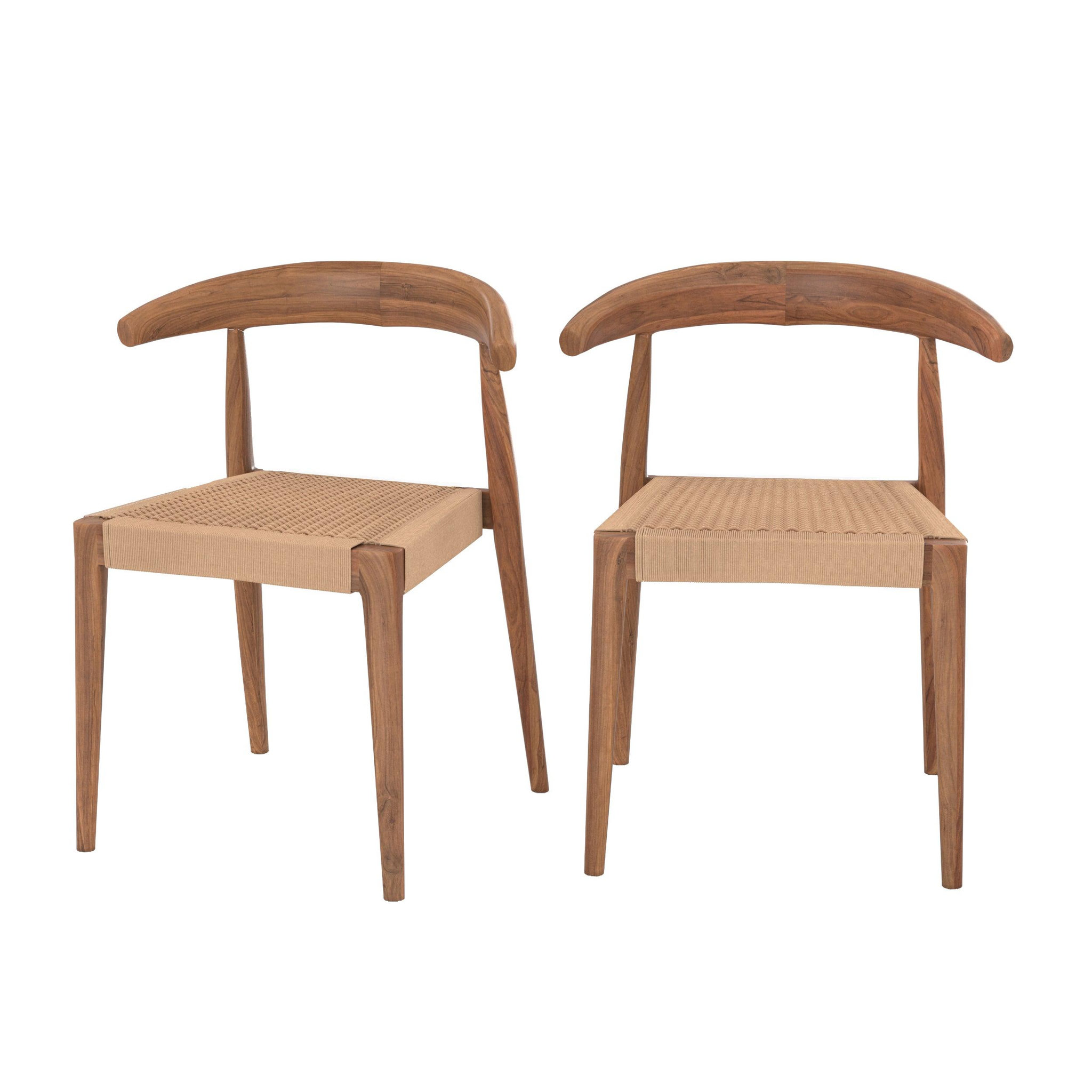 MAISON PAVANE Lot de 2 chaises en bois de teck et cordage type loom-alia