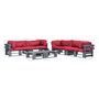 Voir la diapositive 6 : VIDAXL Salon palette de jardin 6 pcs avec coussins rouge bois