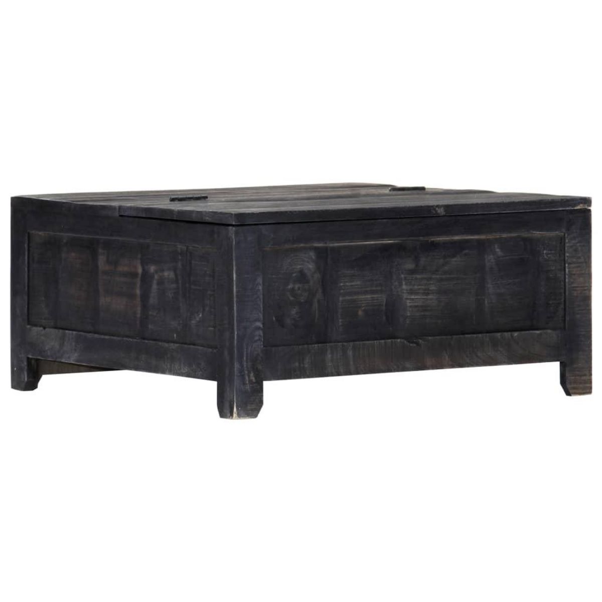 VIDAXL Table basse Noir 65x65x30 cm Bois de manguier massif