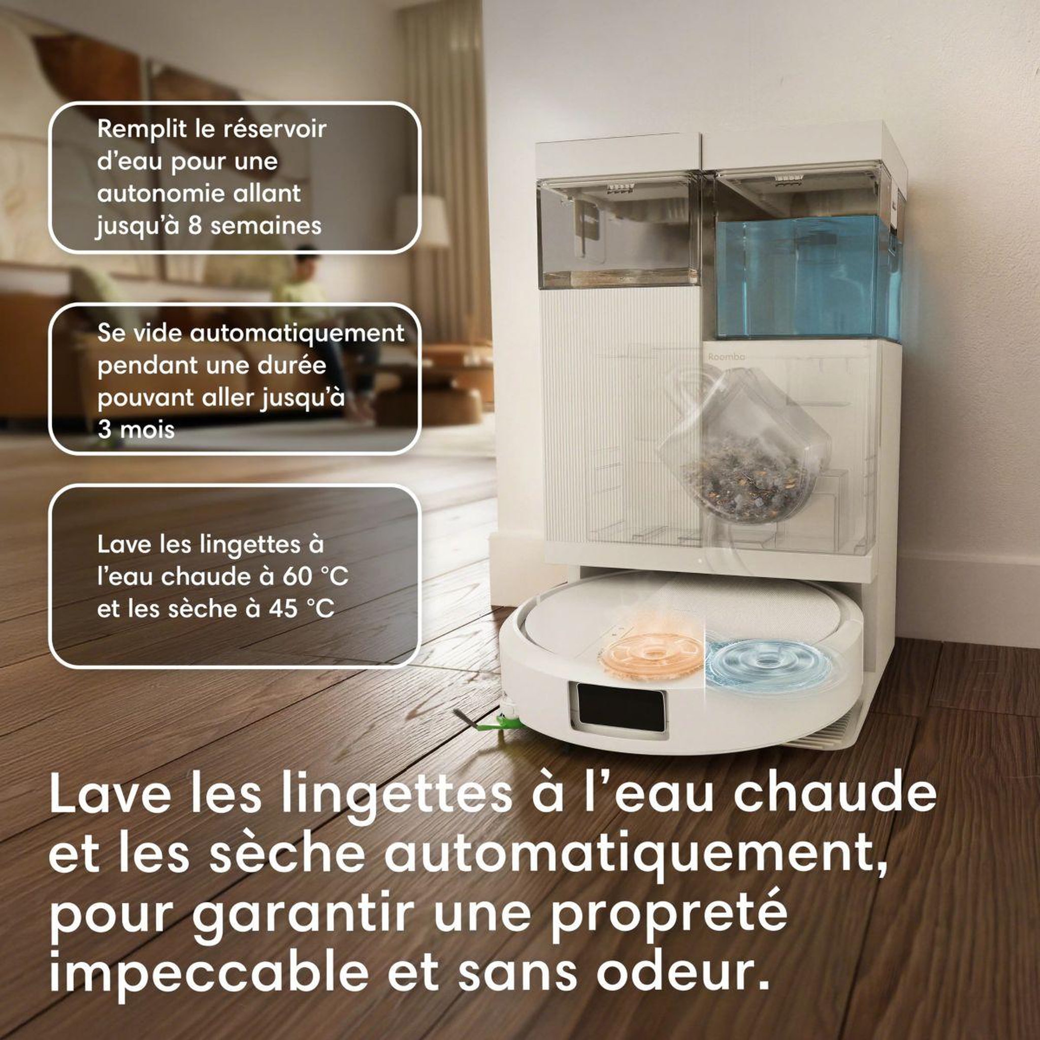 Voir la diapositive 3 : IROBOT Robot Aspirateur Laveur Roomba Plus 515 Combo + AutoWashTM Dock