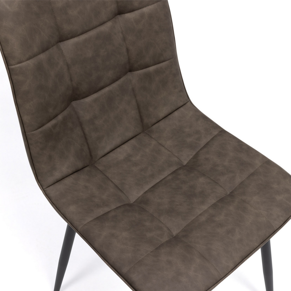 ID MARKET Lot de 6 chaises MILA en PU marron vintage pour salle à manger