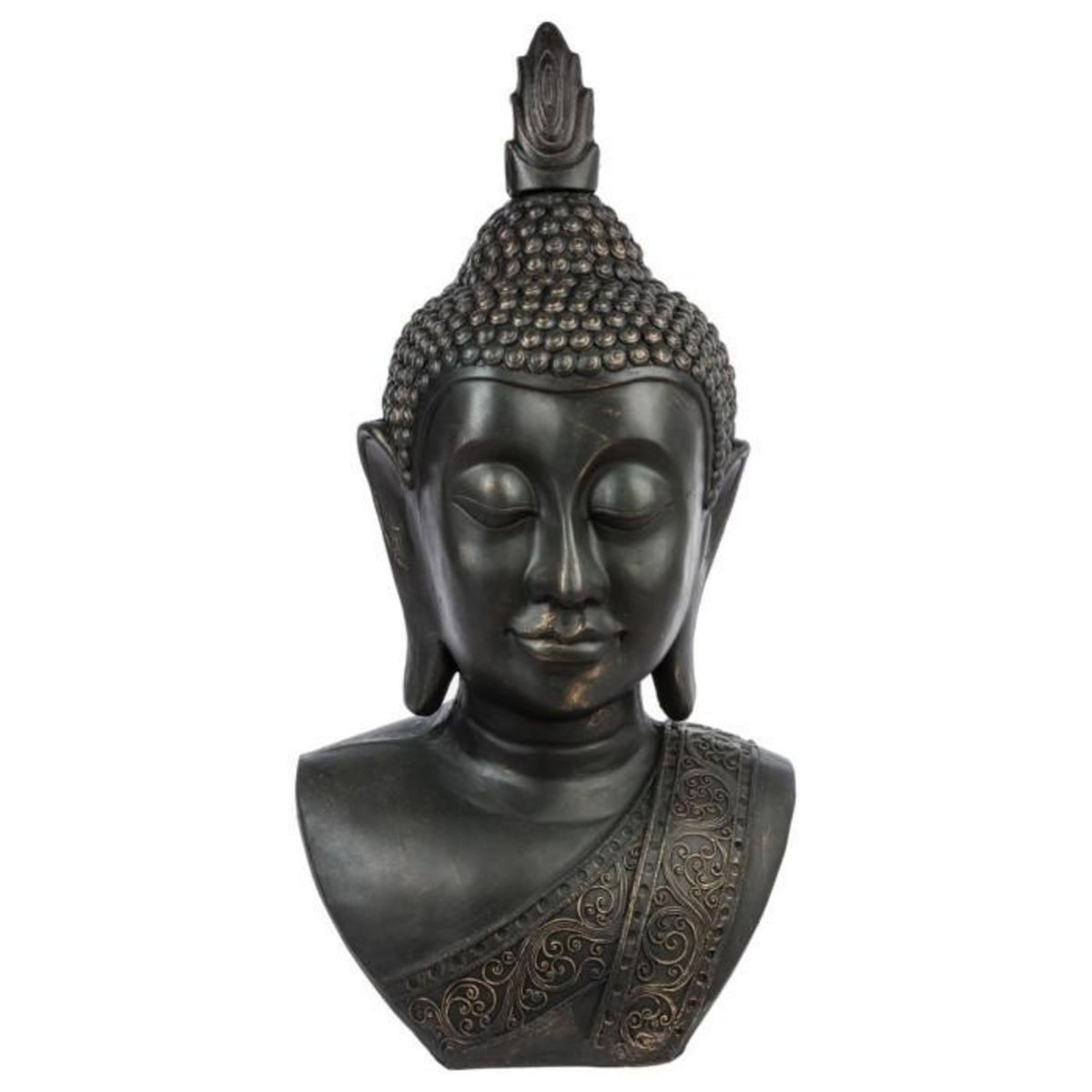 ATMOSPHERA Statue Bouddha  Tête Souriante  113cm Noir