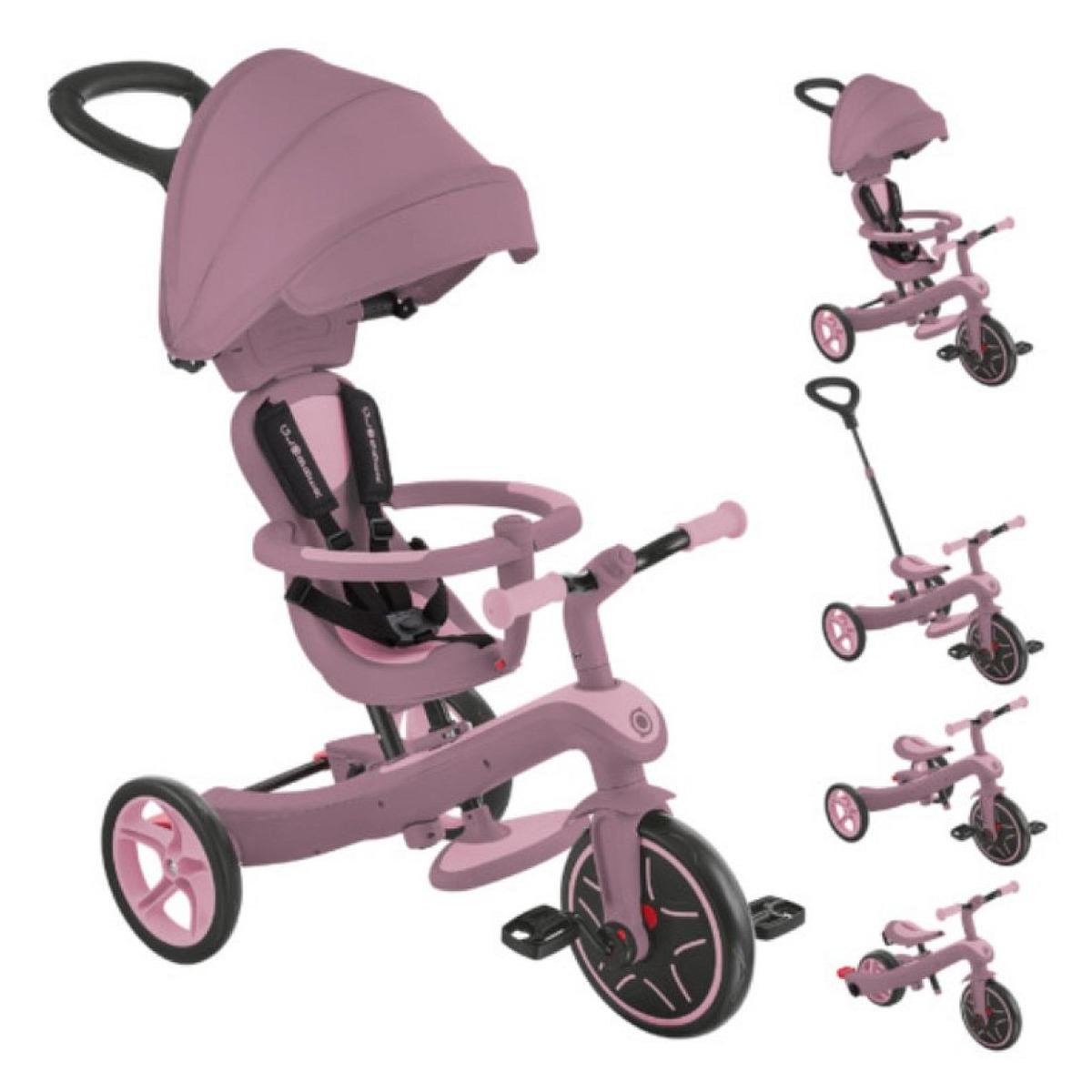 Globber Trike explorer V2 4 en 1 eco-logic framboise