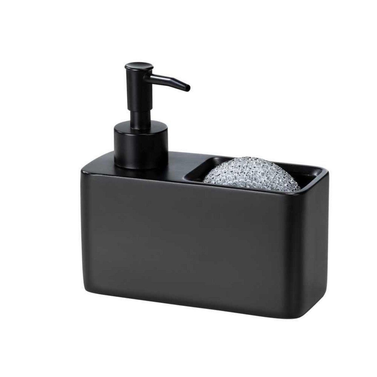 Wenko Distributeur de savon avec porte éponge - Noir