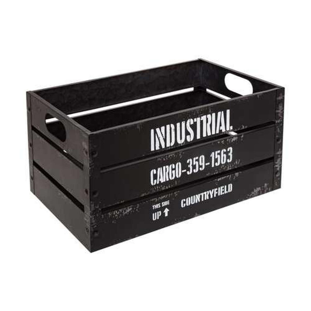 TOILINUX Lot de 3 cagettes de rangement encastrables en métal - Noir