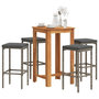 Voir la diapositive 1 : VIDAXL Ensemble de bar de jardin 5 pcs gris bois massif acacia rotin