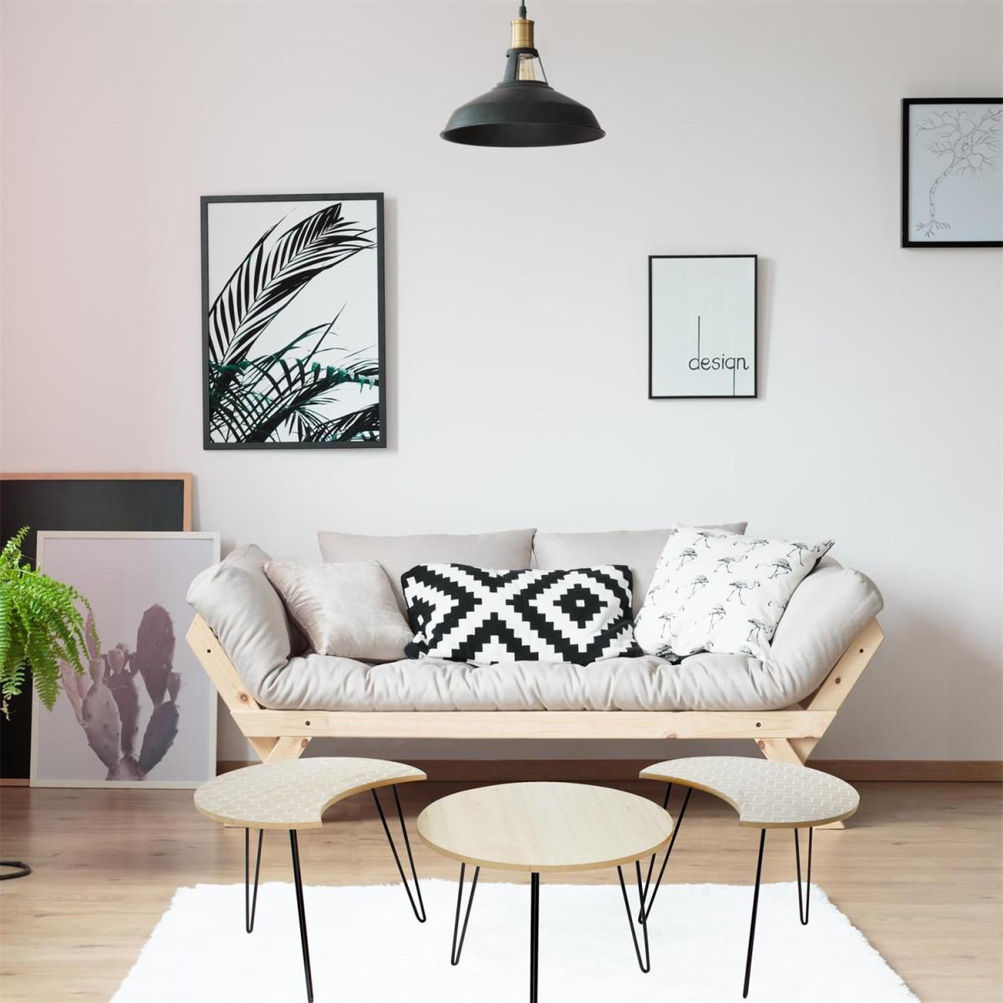 Voir la diapositive 5 : The Home Deco Factory Lot de 3 tables d'appoint  idéal  45cm beige & blanc