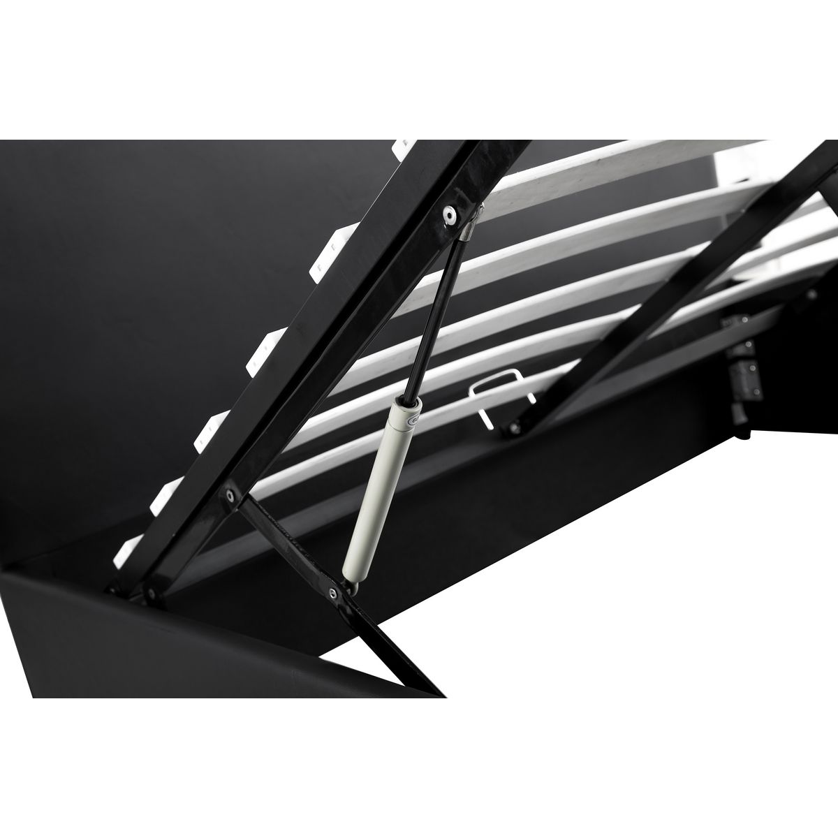 Lit coffre 140x190 cm avec sommier à lattes et tête de lit LED WILLOW