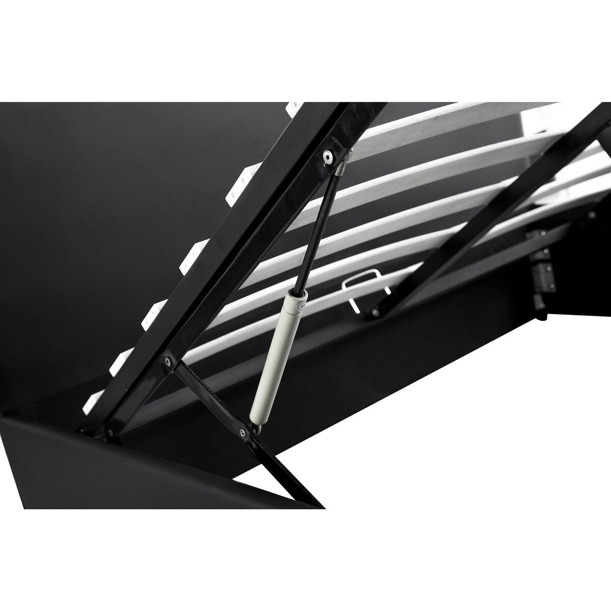 Lit coffre 140x190 cm avec sommier à lattes et tête de lit LED WILLOW