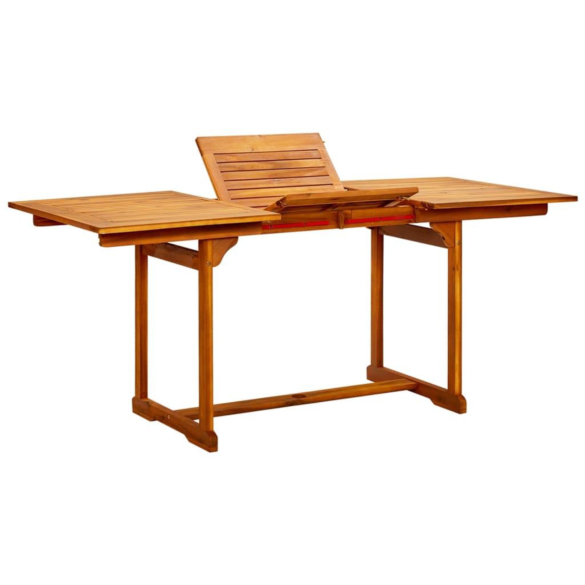 Voir la diapositive 1 : VIDAXL Table a dîner de jardin (120-170)x80x75 cm Bois d'acacia massif