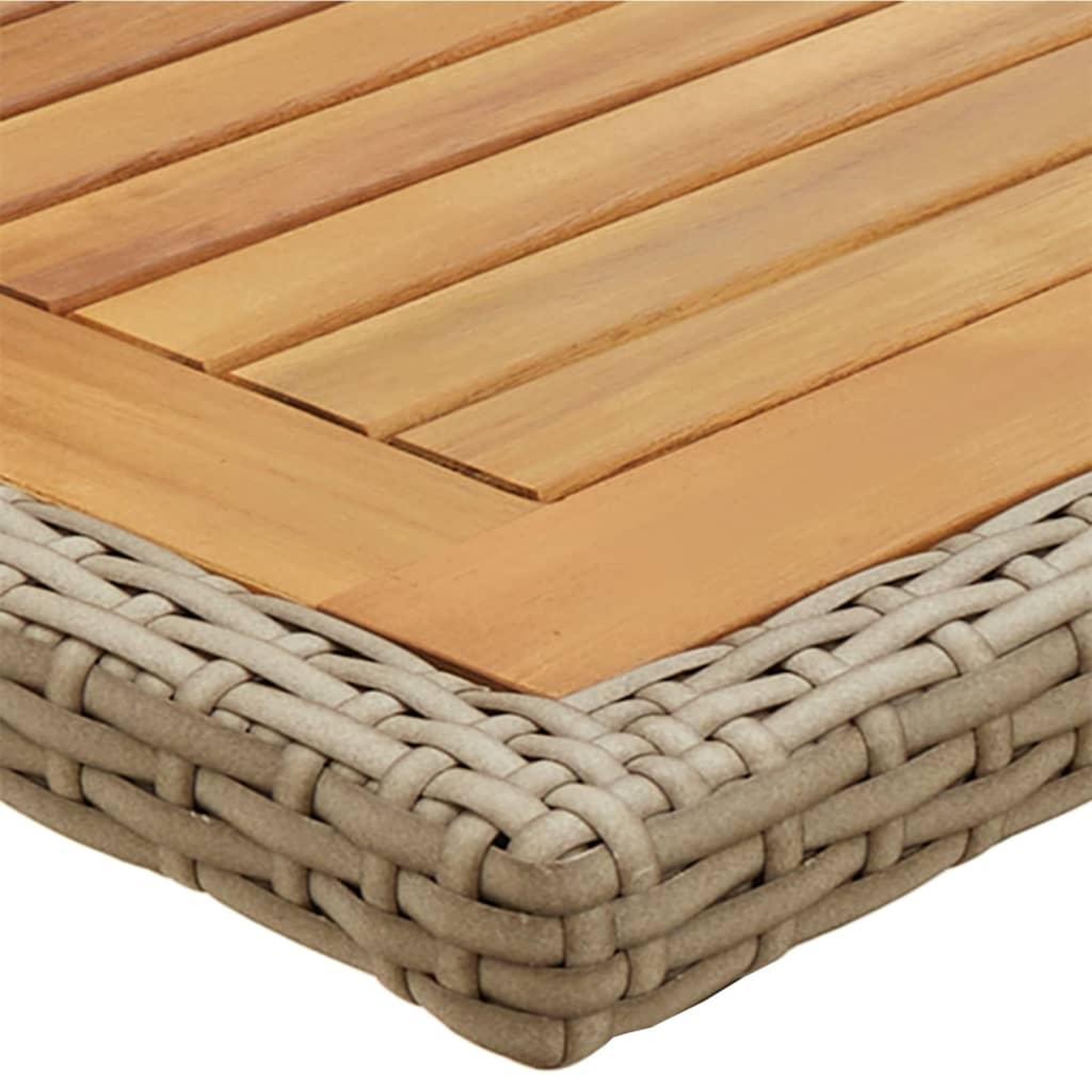 Voir la diapositive 5 : VIDAXL Table de jardin Beige Bois massif d'acacia et poly rotin