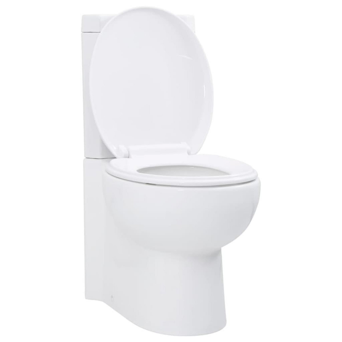 VIDAXL Toilette d'angle en ceramique pour salle de bains blanc