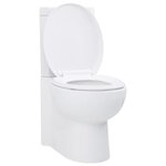 VIDAXL Toilette d'angle en ceramique pour salle de bains blanc