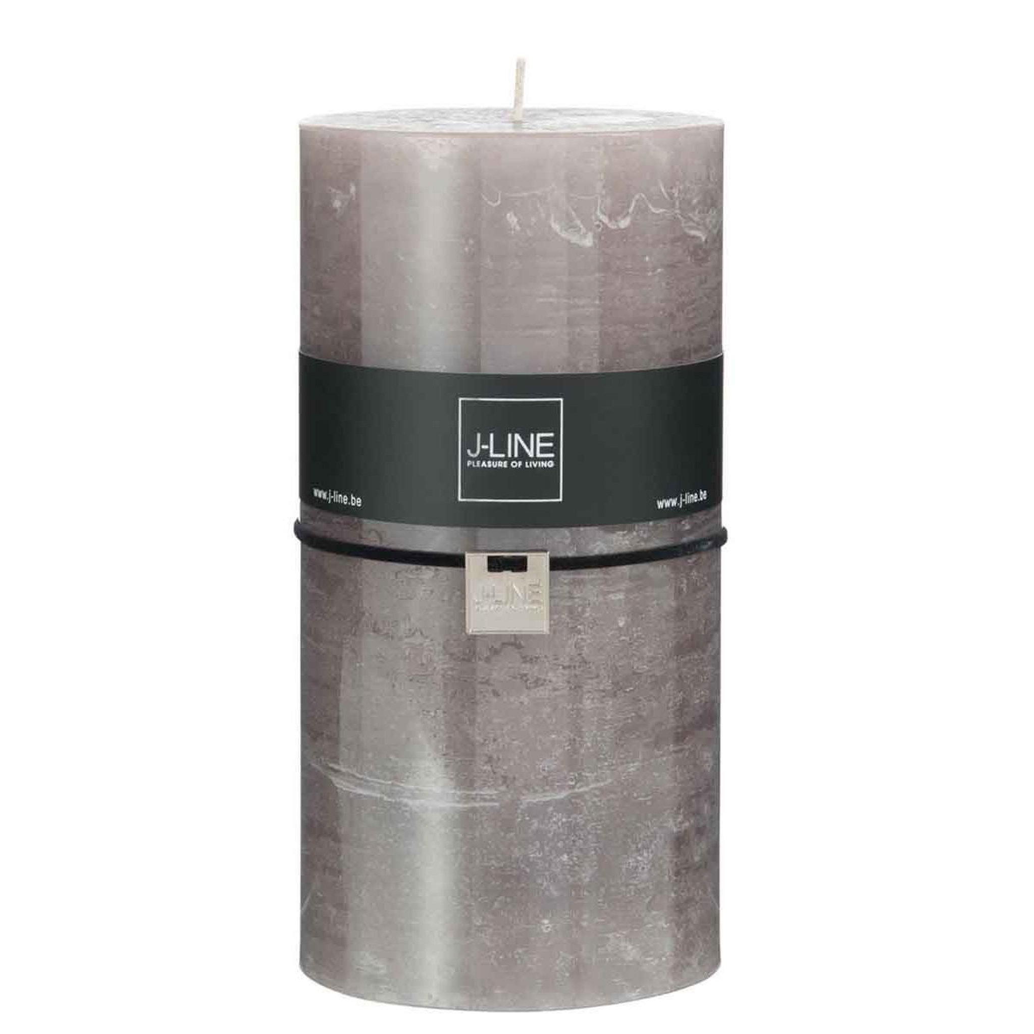 Voir la diapositive 1 : J-LINE Bougie cylindrique déco  junina  20cm taupe