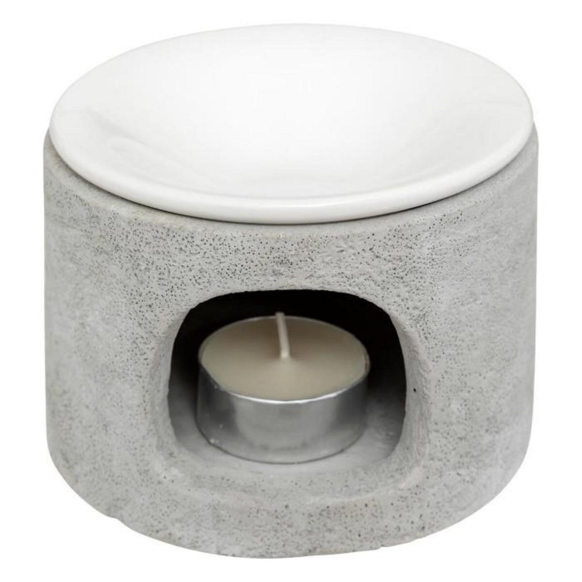 ATMOSPHERA Brûle-Parfum en Ciment  Olia  11cm Gris