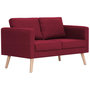 Voir la diapositive 2 : VIDAXL Canape a 2 places tissu rouge bordeaux