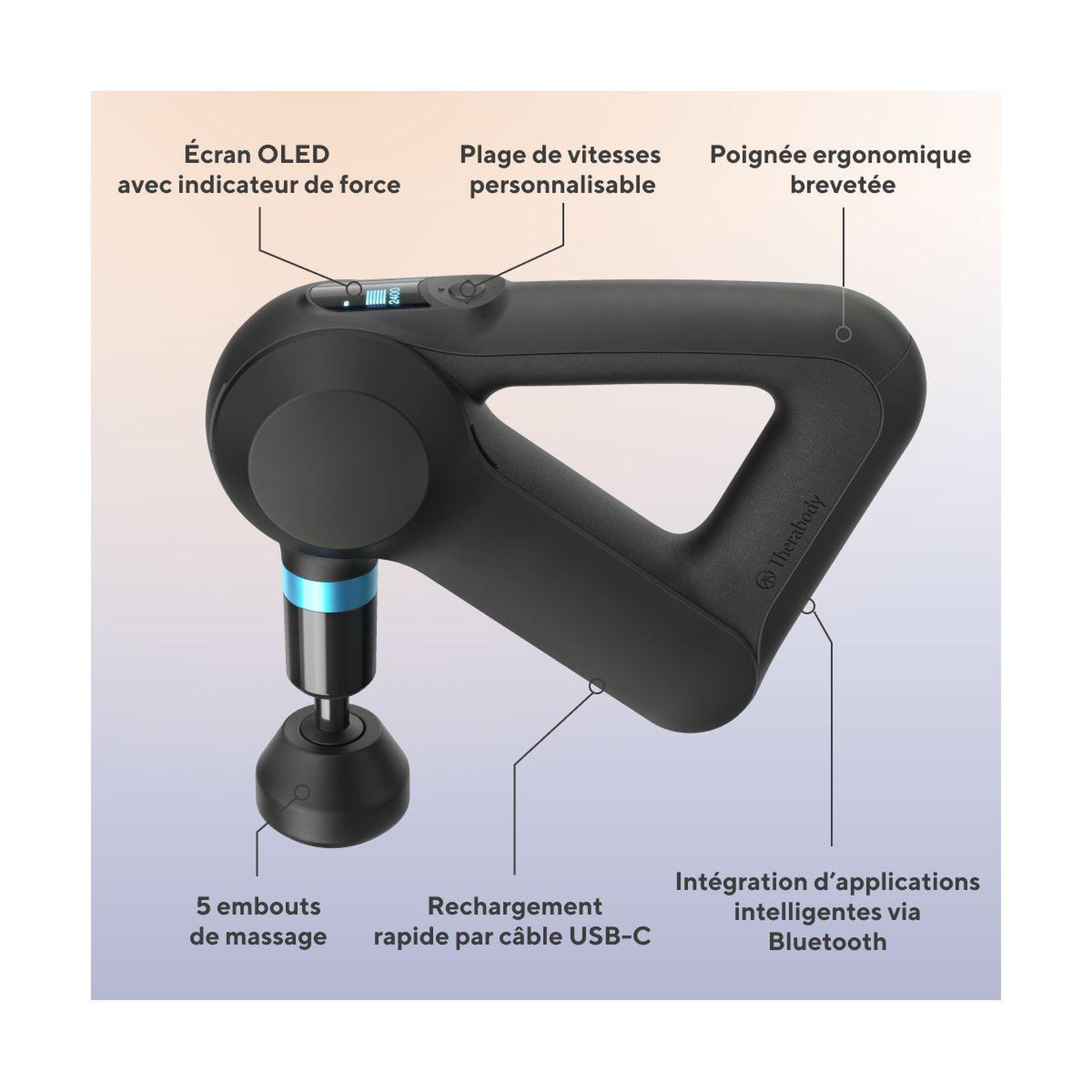 Voir la diapositive 5 : THERAGUN Pistolet de massage Theragun Elite G5