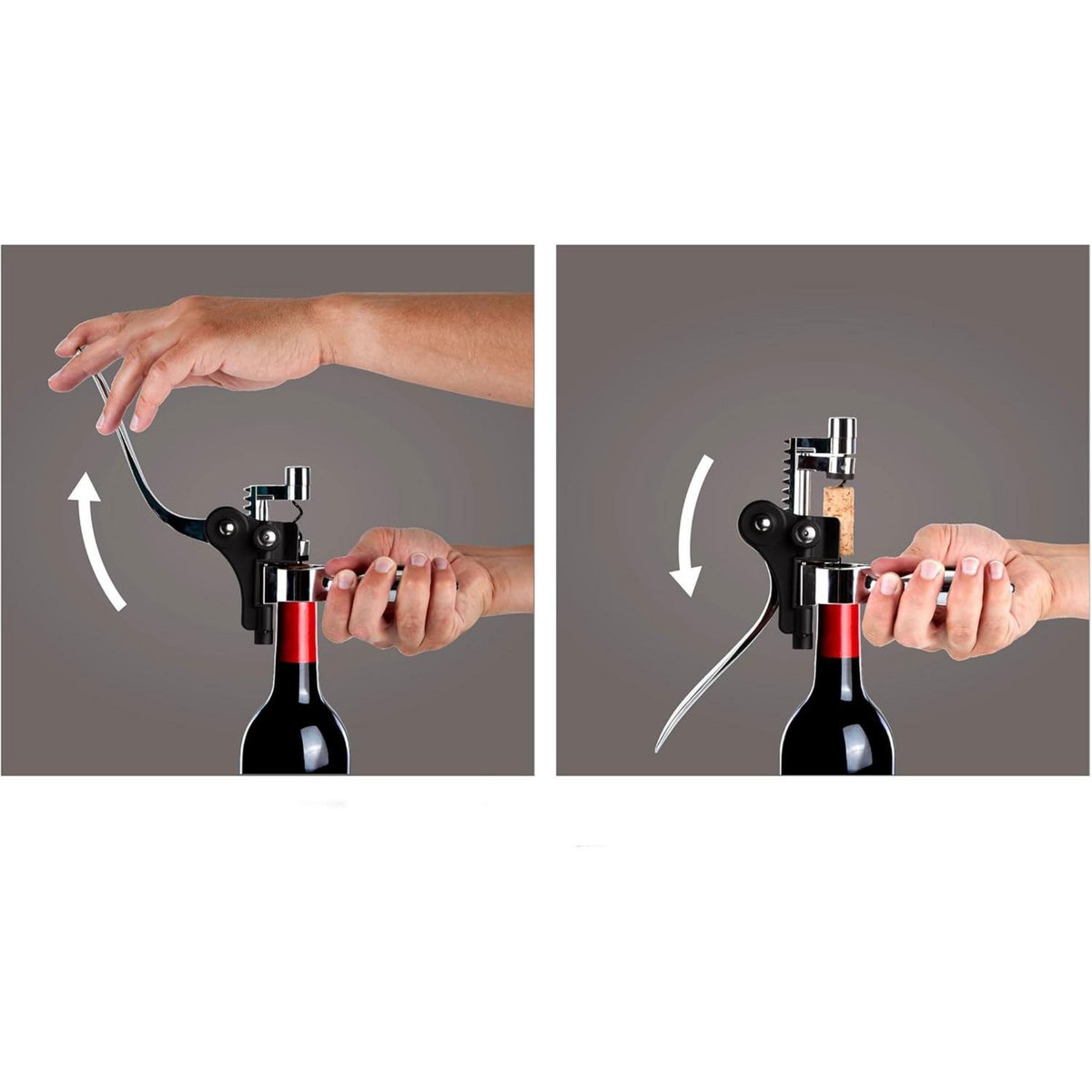 Vacu vin Tire bouchon à levier horizontal noir - 66514606