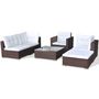 Voir la diapositive 5 : VIDAXL Salon de jardin 6 pcs avec coussins Resine tressee Marron