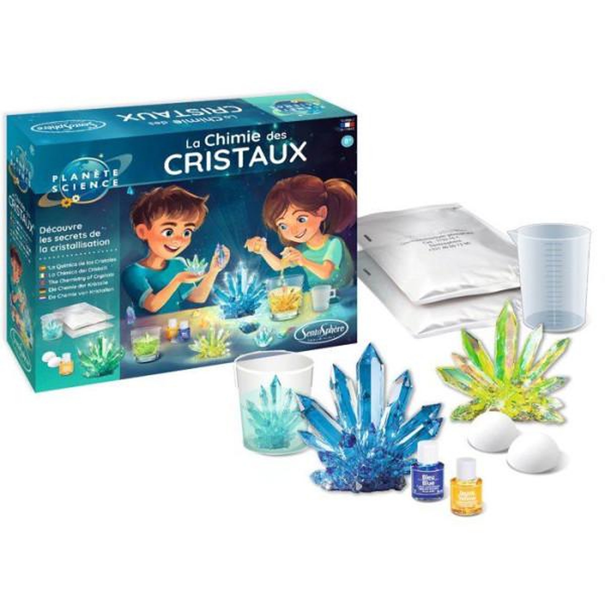 Voir la diapositive 2 : Sentosphere La Chimie des Cristaux - SENTOSPHERE - Collection de minéraux - 2 sachets pour créer des cristaux - Des 8 ans