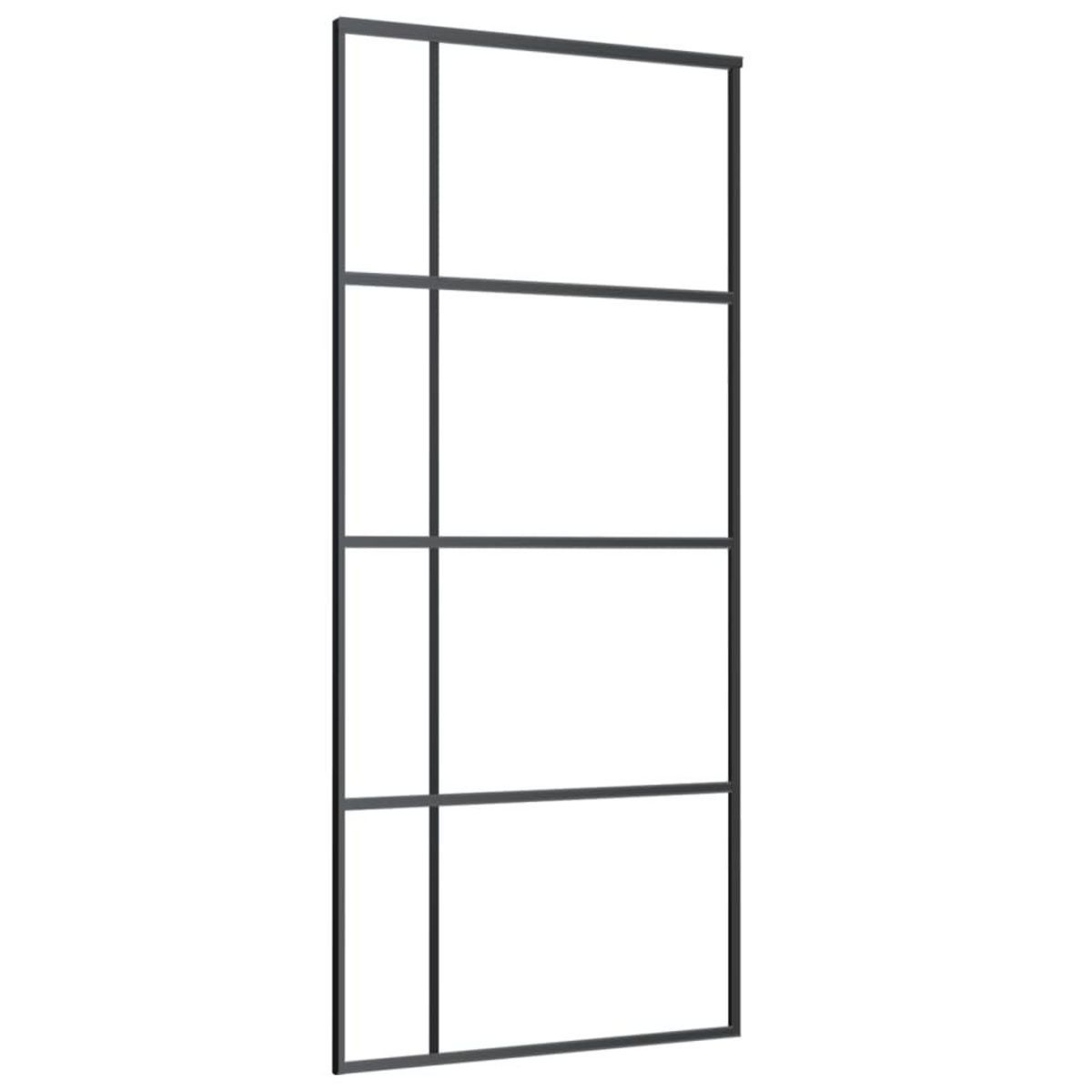 VIDAXL Porte coulissante Verre ESG et aluminium 90x205 cm Noir