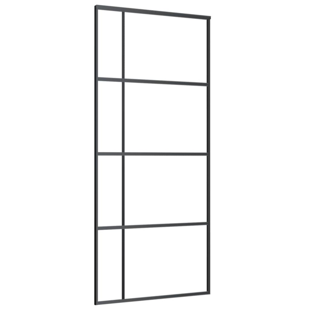 VIDAXL Porte coulissante Verre ESG et aluminium 90x205 cm Noir