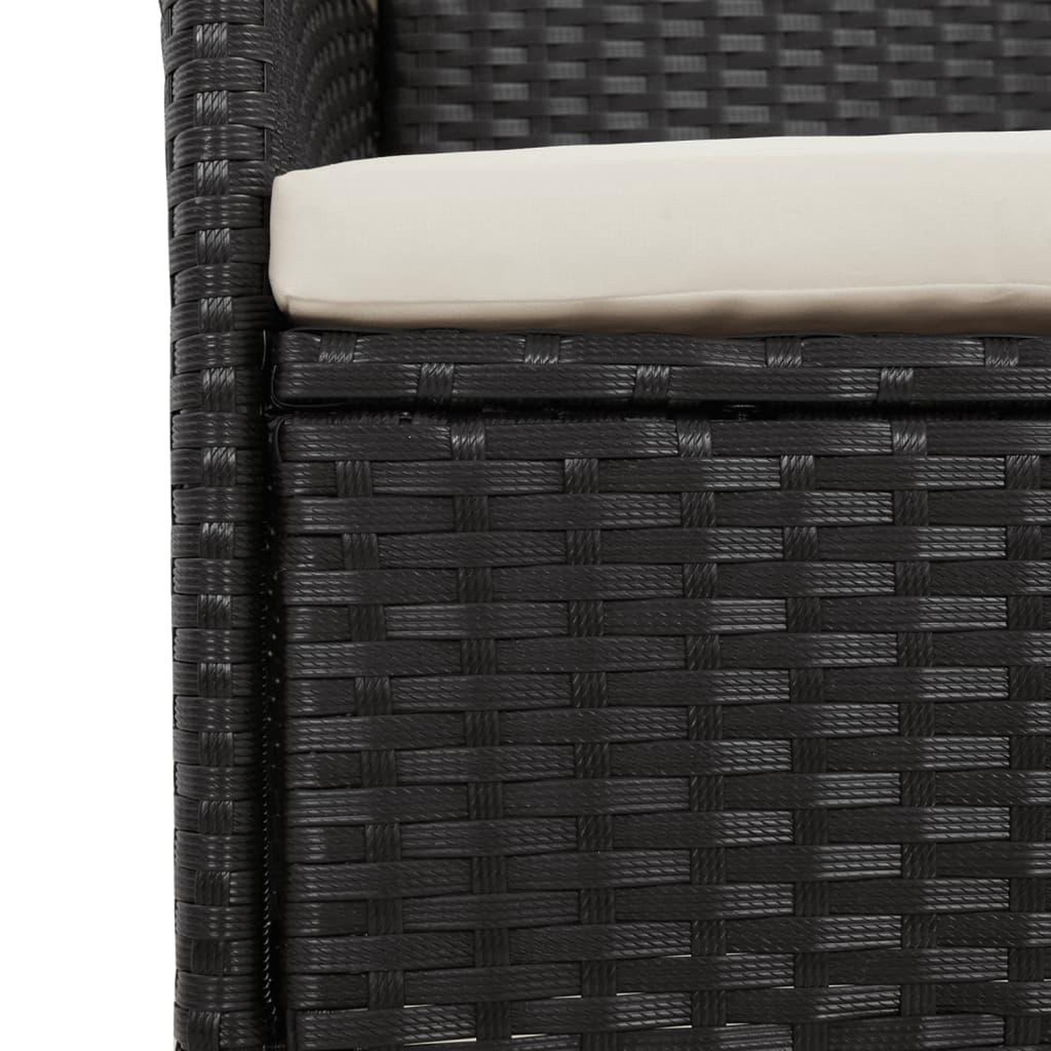 Voir la diapositive 5 : VIDAXL Ensemble a manger de jardin 9pcs coussins noir resine tressee