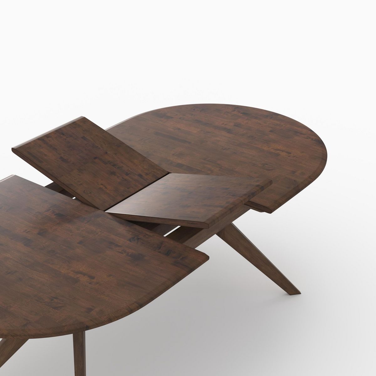 Rendez vous déco Table extensible en bois d'hévéa massif foncé 6 à 10 personnes - Oli