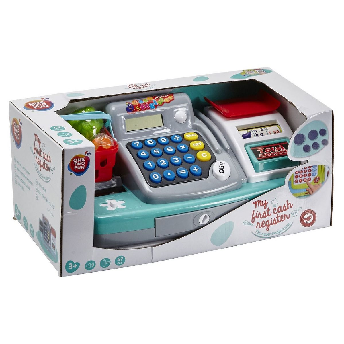 One Two Fun Ma caisse enregistreuse grise et bleue