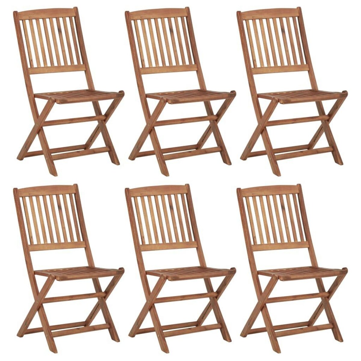 VIDAXL Chaises pliables de jardin lot de 6 Bois d'acacia solide