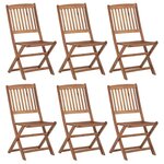 VIDAXL Chaises pliables de jardin lot de 6 Bois d'acacia solide