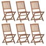 Voir la diapositive 1 : VIDAXL Chaises pliables de jardin lot de 6 Bois d'acacia solide