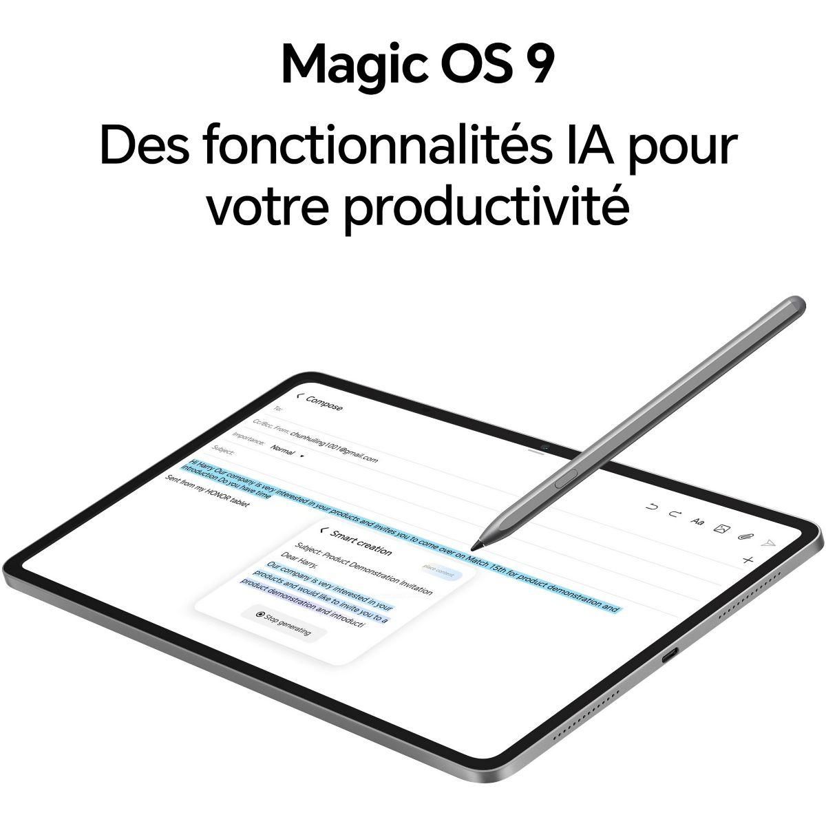 HONOR Tablette Android Pack Pad 10 256Go + Clavier