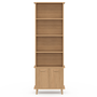 Voir la diapositive 3 : ID MARKET Etagère bibliothèque 4 niveaux avec placard JULIETTE lattes tasseau bois coloris chêne