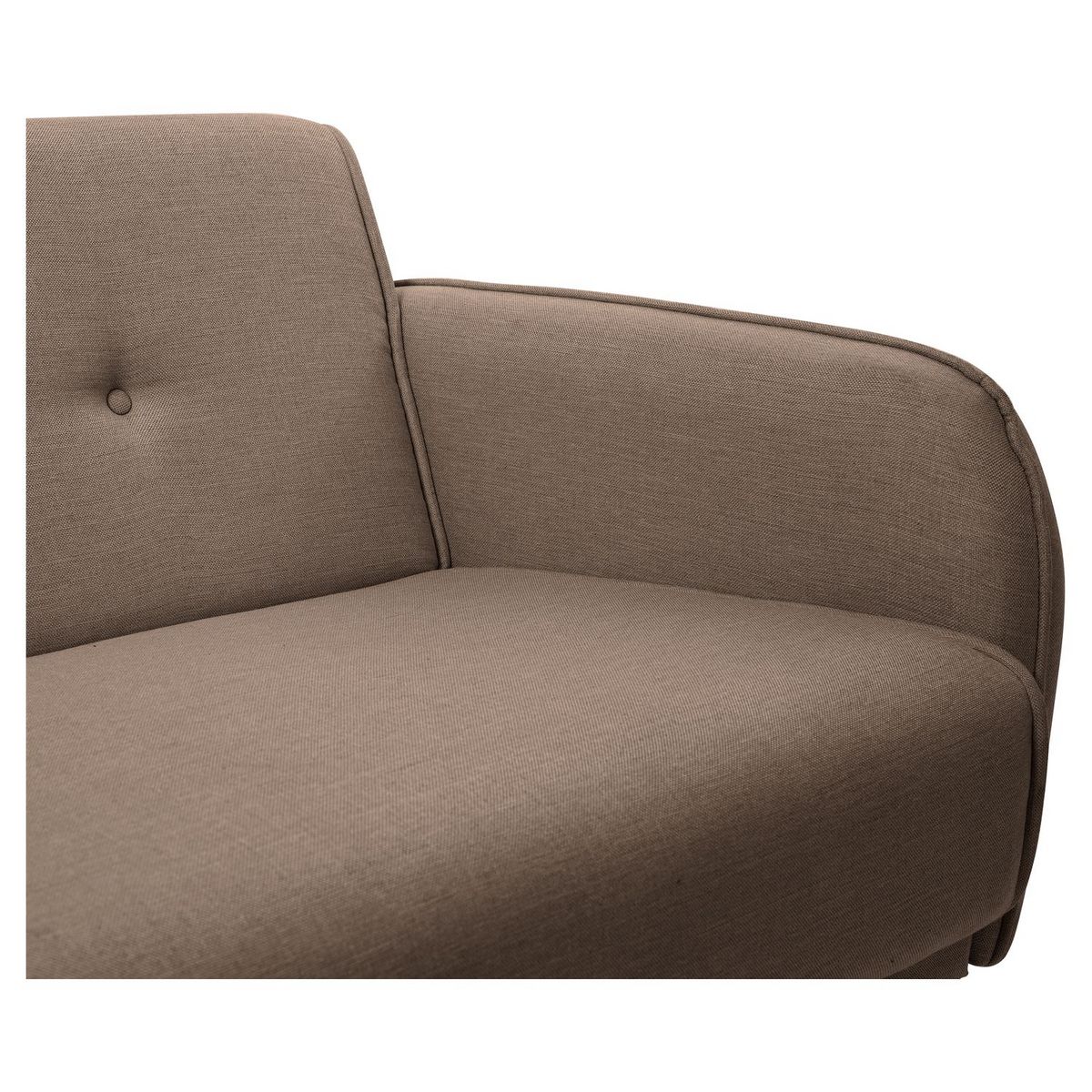 Canapé droit convertible 3 places tissu pieds bois clair BONJO