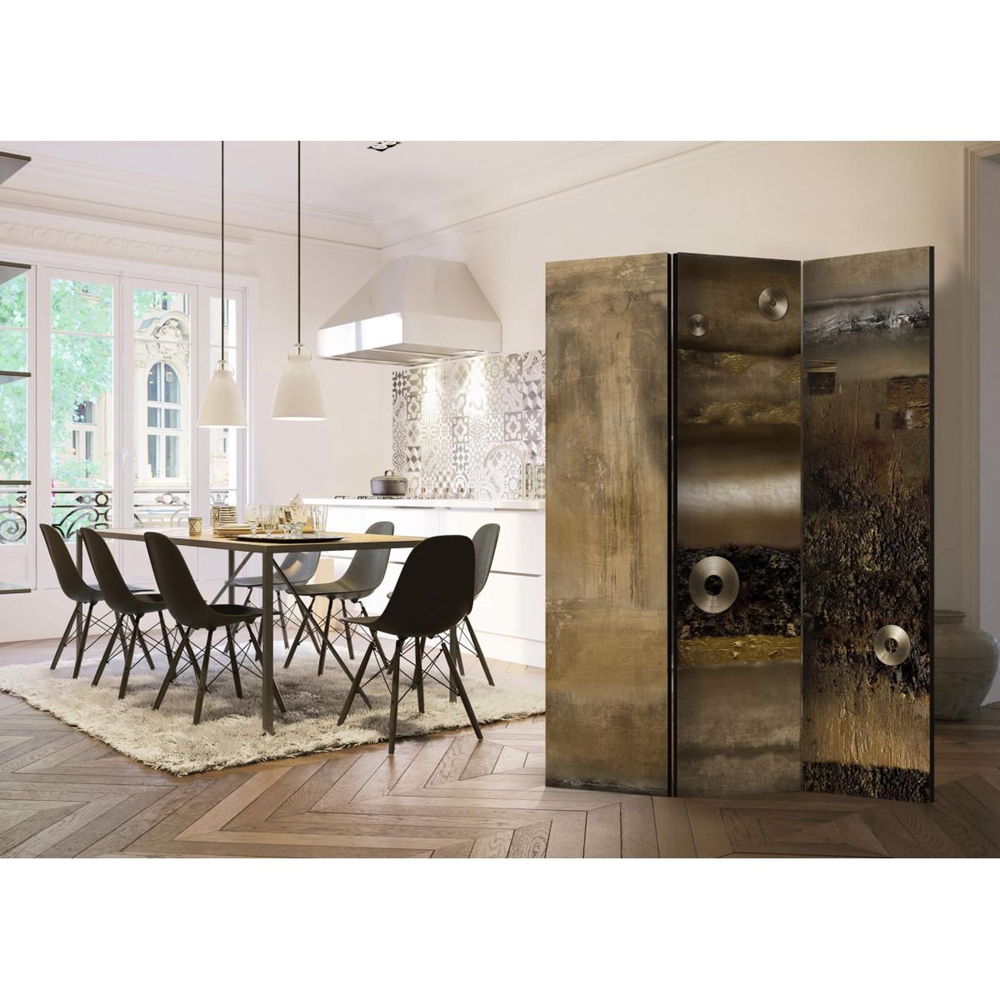 Voir la diapositive 2 : Paris Prix Paravent 3 volets  metal alliance  135x172cm