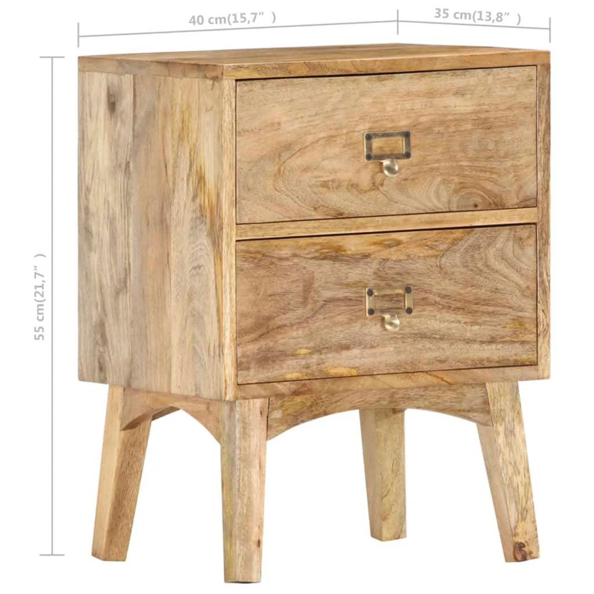 Voir la diapositive 6 : VIDAXL Table de chevet 40x35x55 cm bois de manguier solide