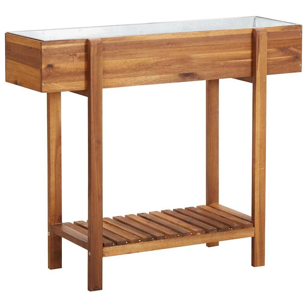 VIDAXL Lit sureleve de jardin Bois massif d'acacia et zinc