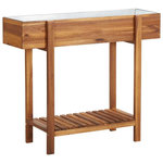 VIDAXL Lit sureleve de jardin Bois massif d'acacia et zinc