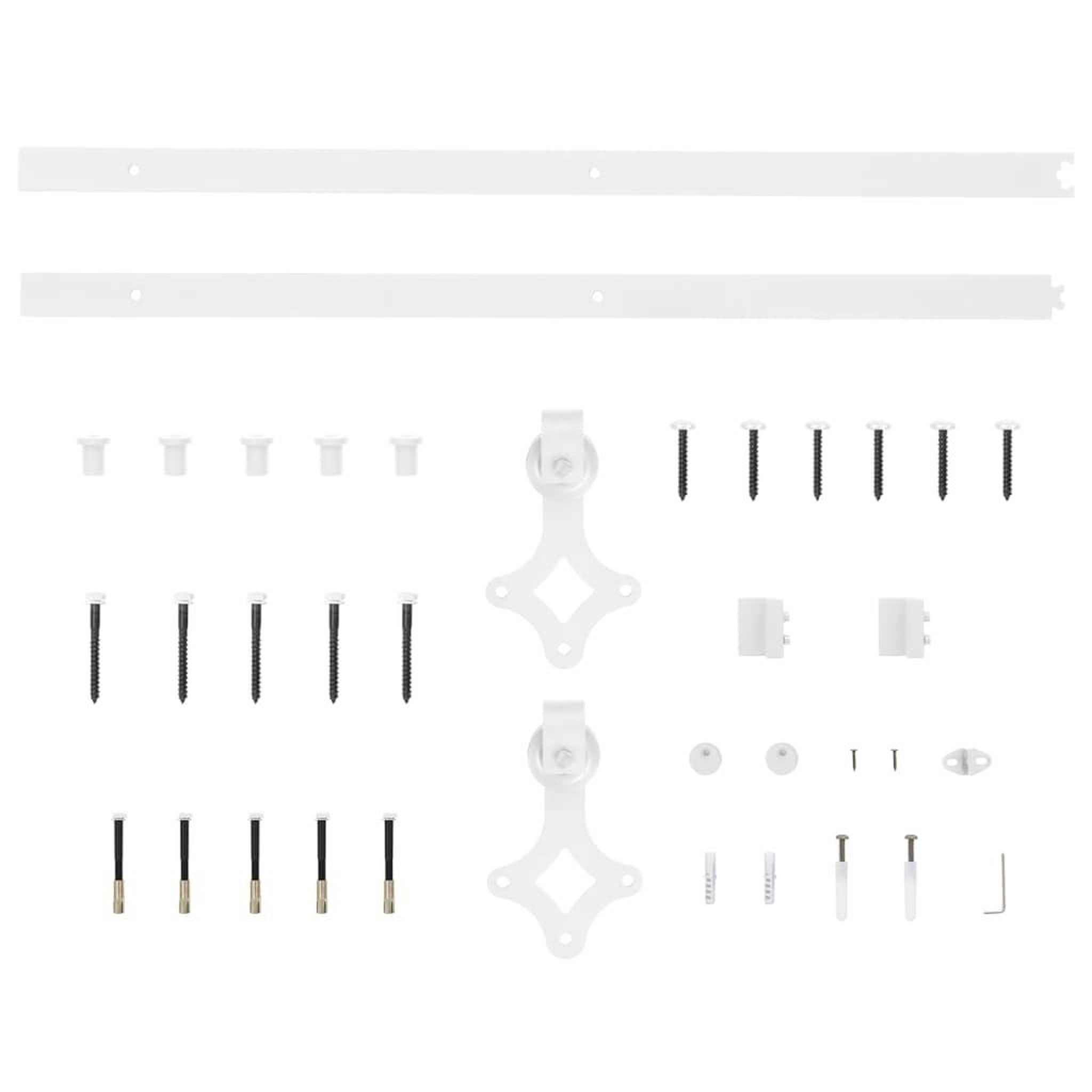 Voir la diapositive 4 : VIDAXL Kit de quincaillerie de porte coulissante 183 cm Acier Blanc