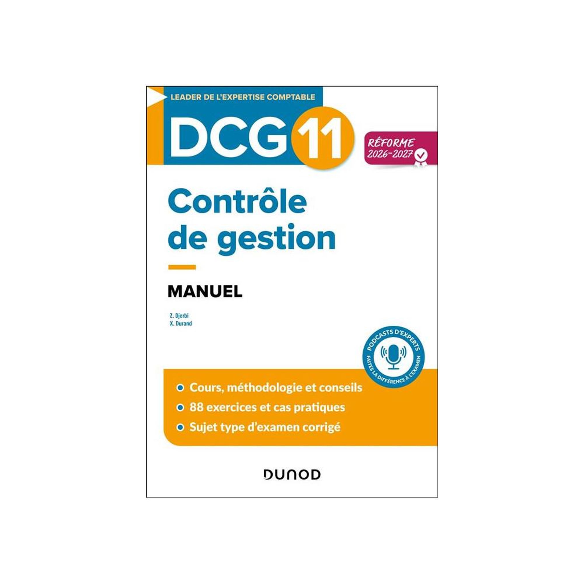 DCG 11 Contrôle de gestion manuel broché Expert Sup, réforme 2026-2027, cours, applications et sujets corrigés