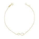 L'ATELIER D'AZUR Bracelet Or Jaune - Motif Infini Pavé de Zirconiums - Femme