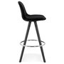 Voir la diapositive 3 : Paris Prix Tabouret de Bar Velours & Bois  Vinea  87cm Noir