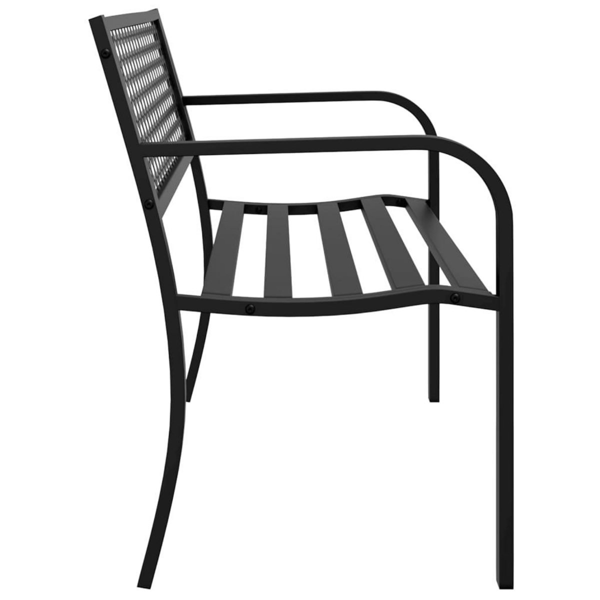 VIDAXL Banc de jardin 119 cm noir acier