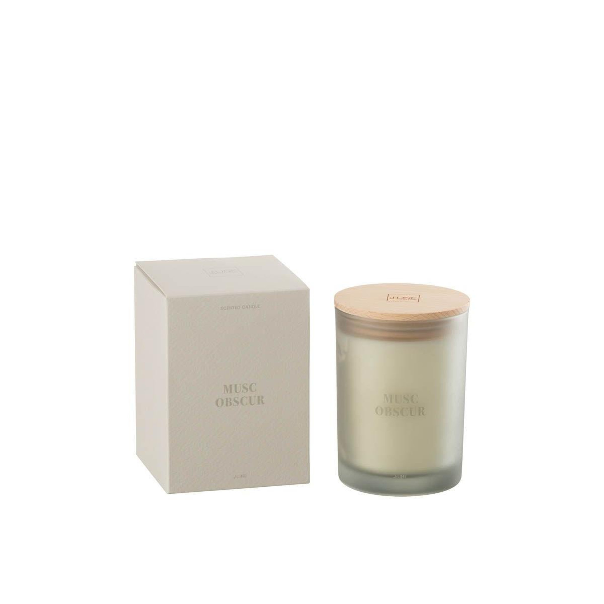 Voir la diapositive 2 : J-LINE Bougie parfumée  accords essentiels  12cm musc obscur
