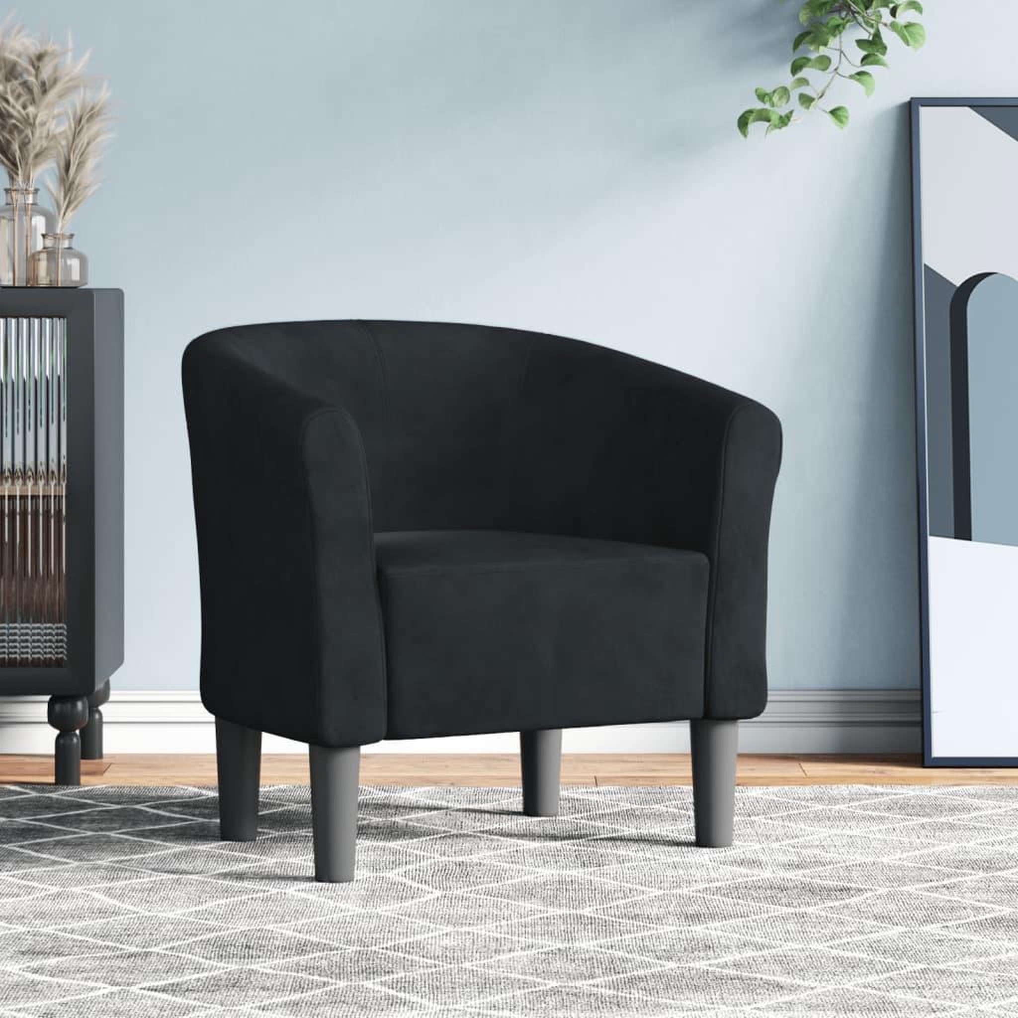 VIDAXL Chaise cabriolet noir velours