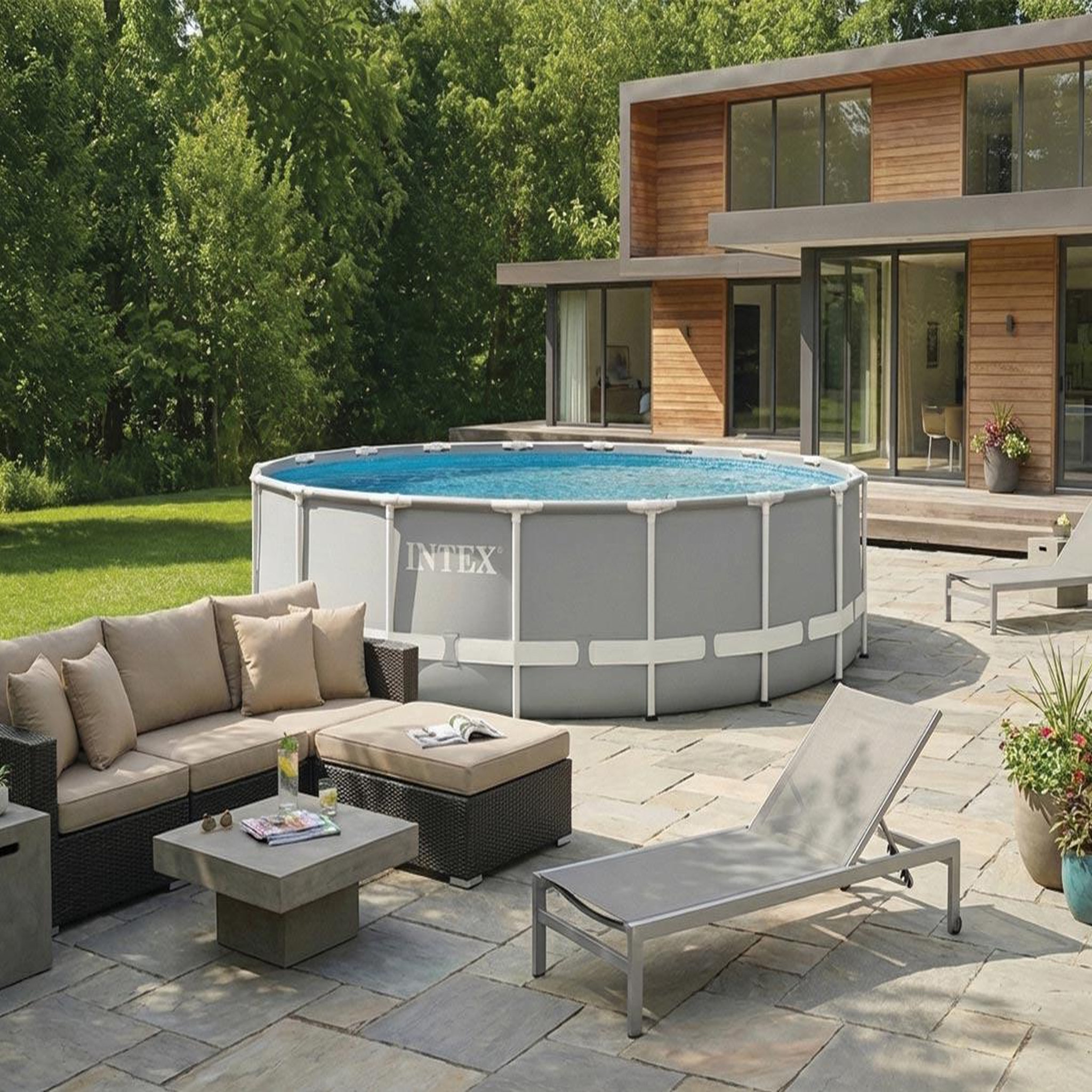 Voir la diapositive 4 : INTEX Piscine tubulaire Prism Frame ronde 5,49 x 1,22 m - Intex