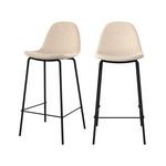 Rendez vous déco Lot de 2 chaises pour îlot central 65.5 cm en tissu bouclette beige - Henrik. Coloris disponibles : Noir, Beige