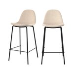 Rendez vous déco Lot de 2 chaises pour îlot central 65.5 cm en tissu bouclette beige - Henrik. Coloris disponibles : Beige